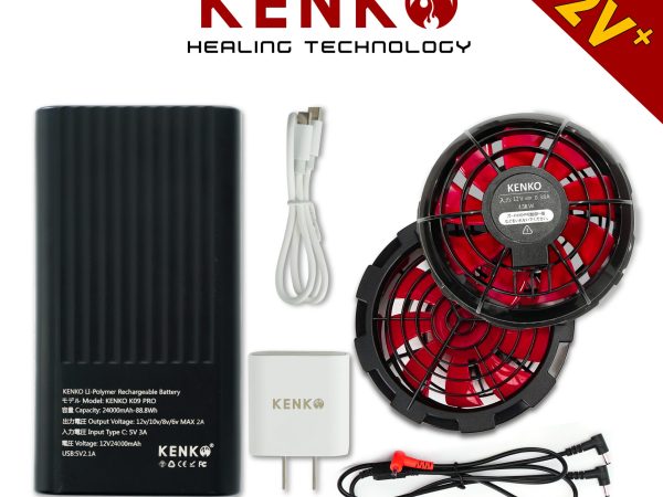 Bộ phụ kiện gồm Quạt không chổi than + Pin + Sạc + Dây cáp 12V