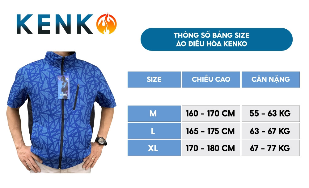 Áo điều hòa công nghệ Nhật Bản Kenko chính hãng tại Việt Nam