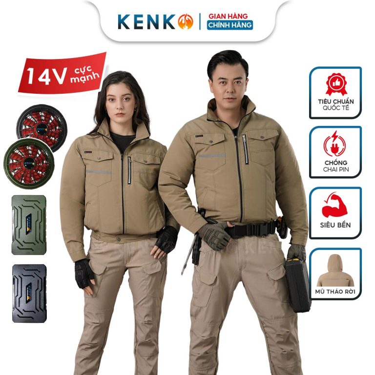 Áo điều hoà KENKO dài tay chất liệu vải taslan màu be model SM23