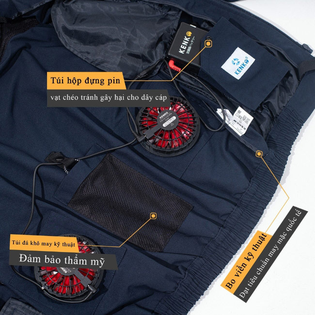Áo điều hòa KENKO chính hãng có chất liệu vải cao cấp, form áo khí động học, mặc lên nhìn gọn gàng và thoải mái Áo điều hòa KENKO chính hãng có chất liệu vải cao cấp, form áo khí động học, mặc lên nhìn gọn gàng và thoải mái
