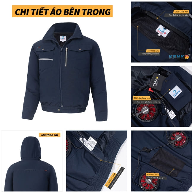 Áo điều hòa Kenko có 6 bộ tem nhận diện được đặt ở nhiều vị trí khác nhau