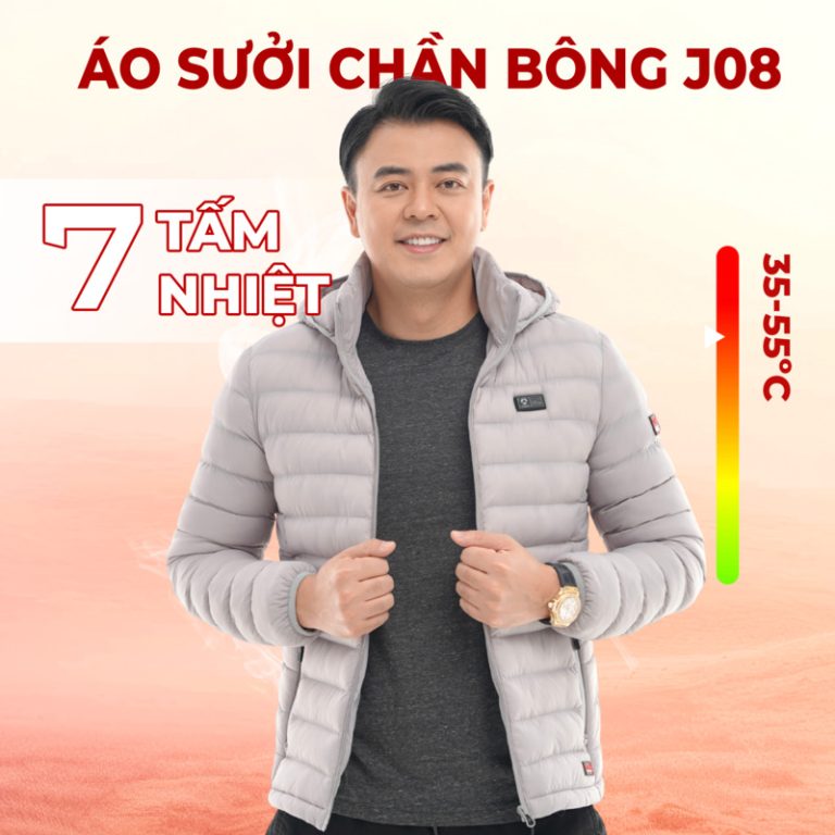 [SALE OFF] Áo khoác sưởi ấm KENKO J08 công nghệ Nhật siêu ấm màu ghi sáng