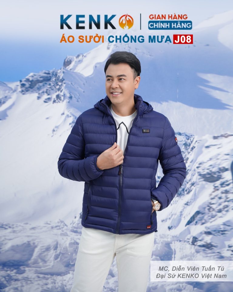 Áo khoác sưởi ấm Nhật Bản Kenko J08 siêu ấm, màu xanh bán rời ( Không có Pin + Dây Cáp + Sạc )
