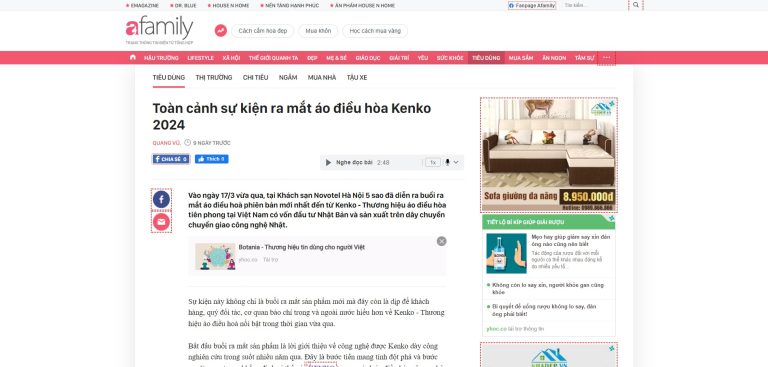 Kenko trên báo Afamily