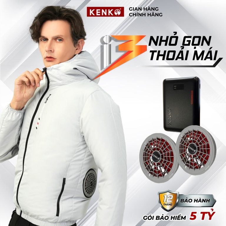 [SALE OFF] Bộ áo điều hòa chống nắng KENKO Himavat và pin quạt I3 thời trang gọn nhẹ