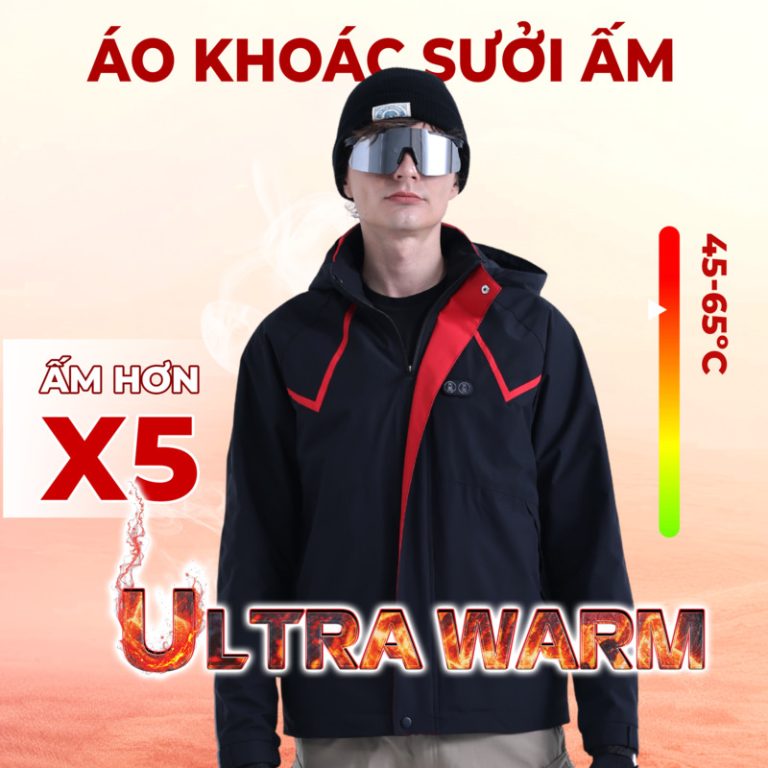 Áo khoác sưởi ấm KENKO Ultrawarm công nghệ Nhật kiểu dáng trẻ trung – Màu đen