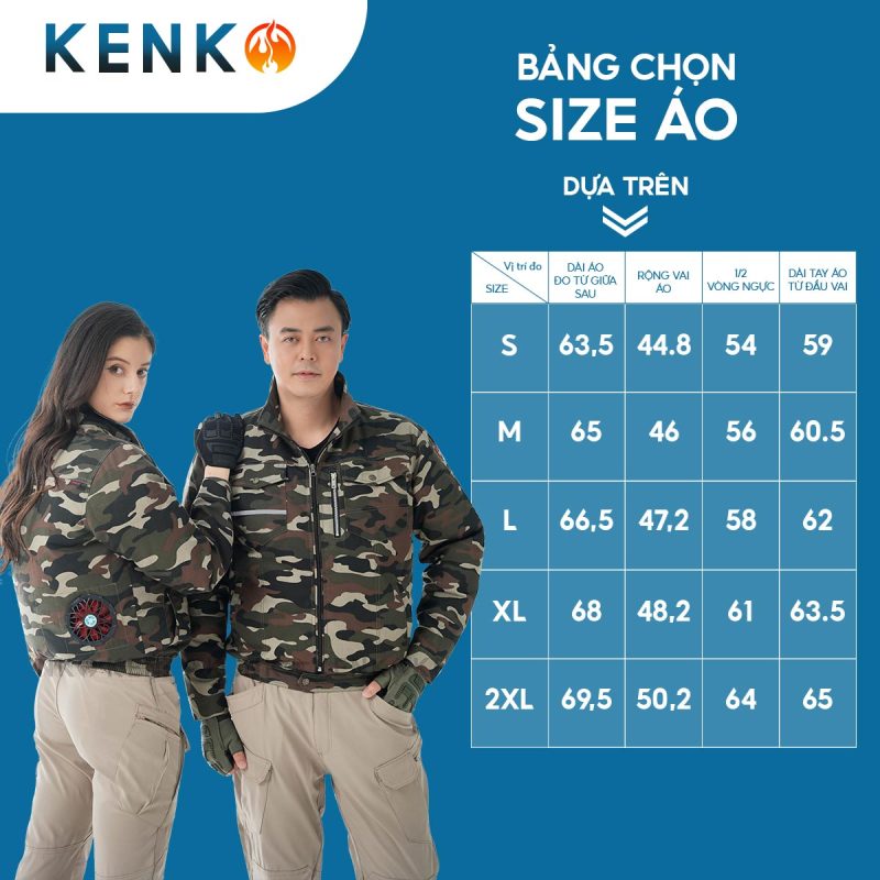 Bảng chọn size áo KenKo phù hợp 