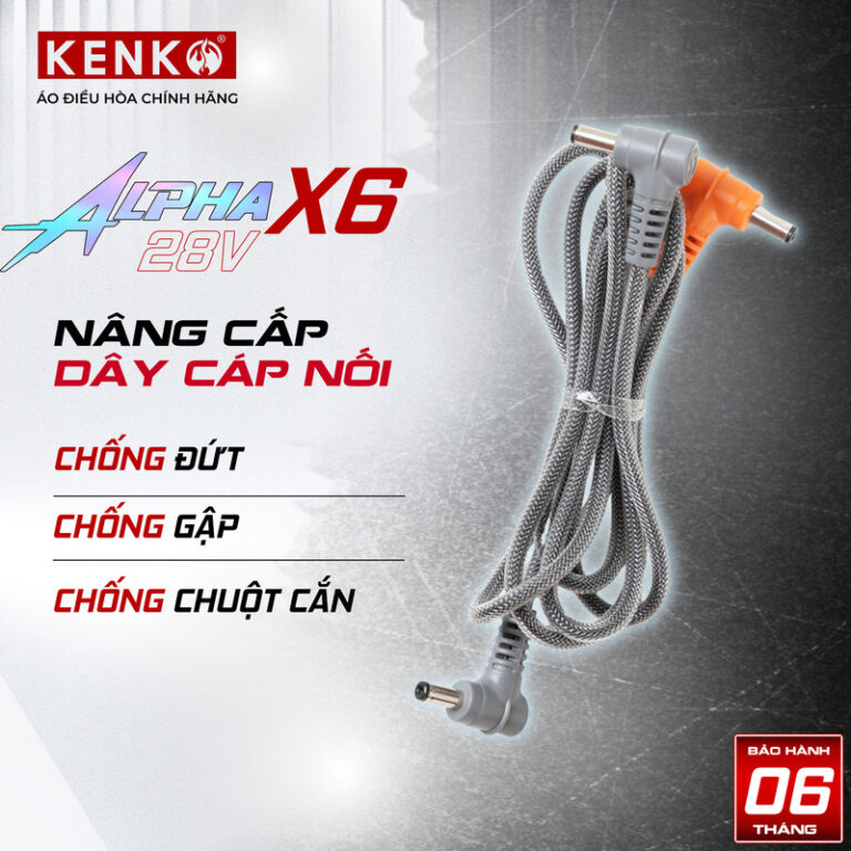 [SALE OFF] Dây cáp áo điều hòa nối quạt và pin KENKO 22v/14v chống đứt ngầm