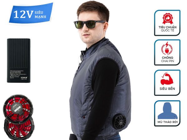 Áo điều hòa Kenko Gile 12V 2023 pin 24.000 mah