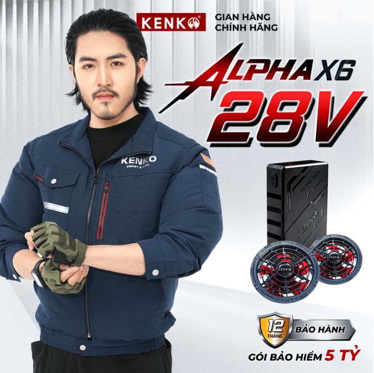 Áo điều hoà KENKO dài tay chất liệu vải taslan màu xanh than trượt nước-SM24