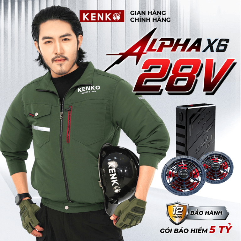Áo điều hoà KENKO dài tay chất liệu vải taslan màu xanh rêu trượt nước-SM24