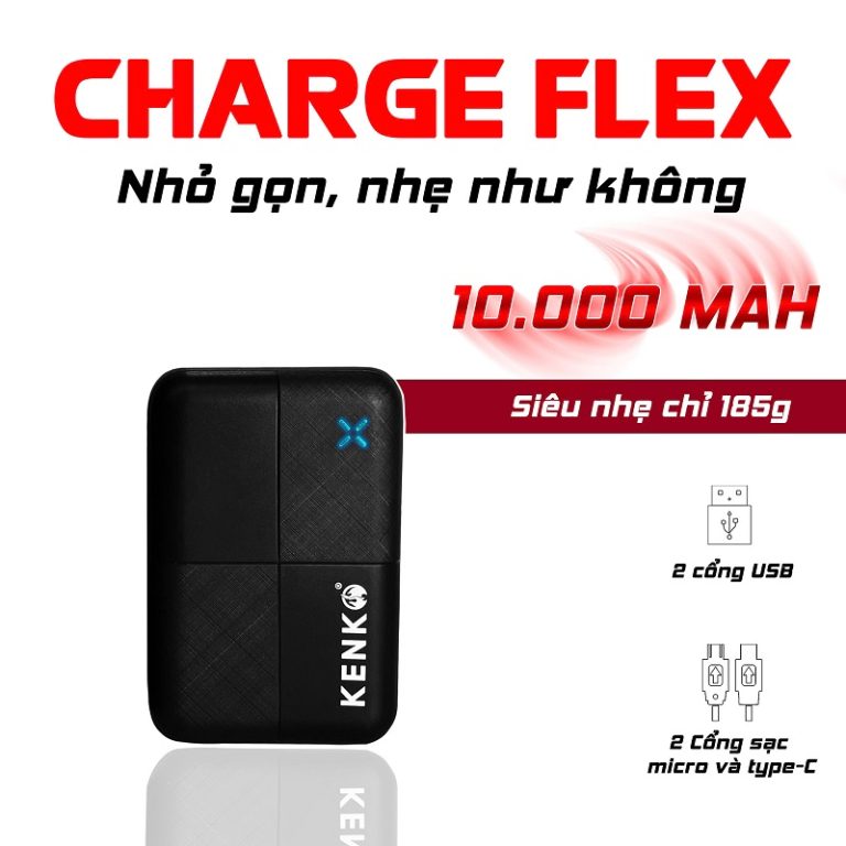 Pin áo sưởi ấm Charge Flex siêu nhẹ, sạc cực nhanh, siêu tiện lợi với 2 đầu sạc