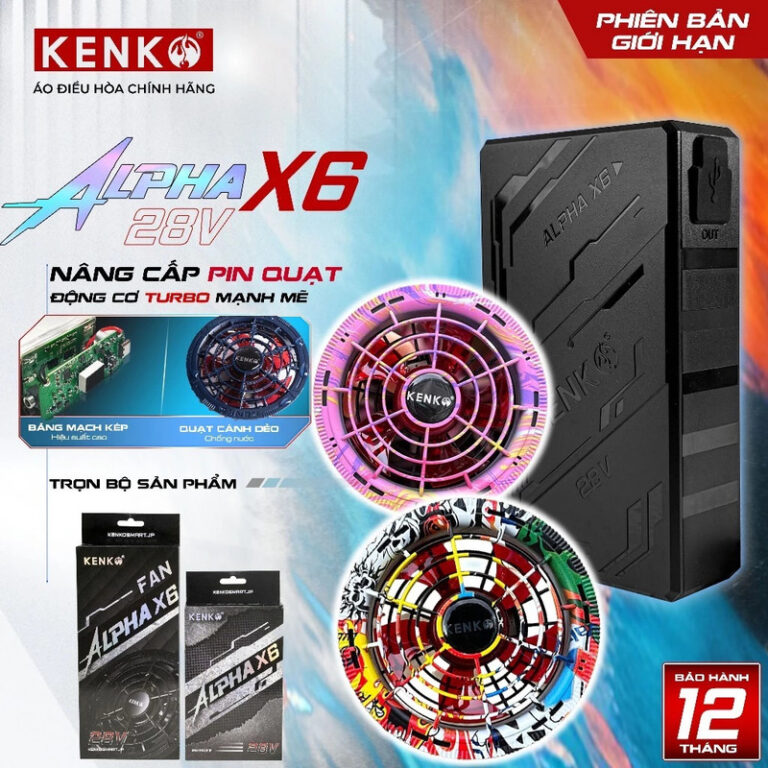 Bộ quạt Kenko Alpha X6 “LỬA BĂNG” phiên bản giới hạn 28V